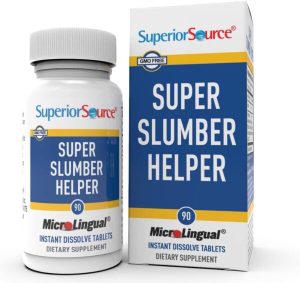 Super Slumber Helper tabletas micro linguales melatonina sueño natural