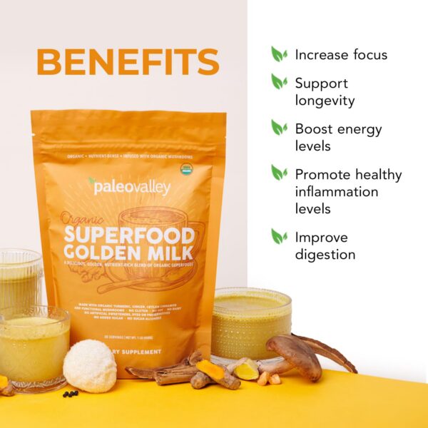 Superalimento Golden Milk con 10 ingredientes orgánicos