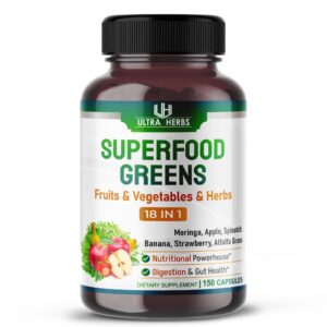 Version 1.0.0 Superalimento Greens Ultra Herbs suplemento 18 en 1 cápsula