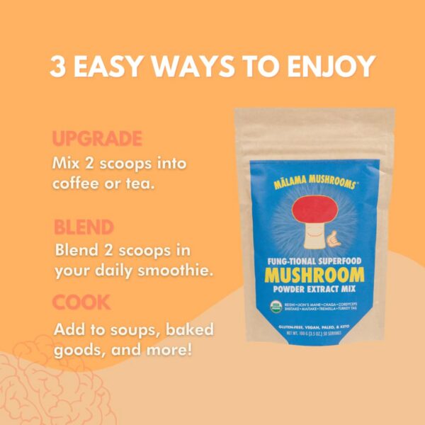 Superalimento polvo de hongos para salud, energía y concentración Malama