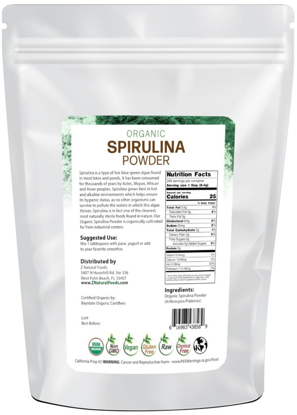 Version 1.0.0 Superalimento spirulina polvo orgánico Z Natural Foods