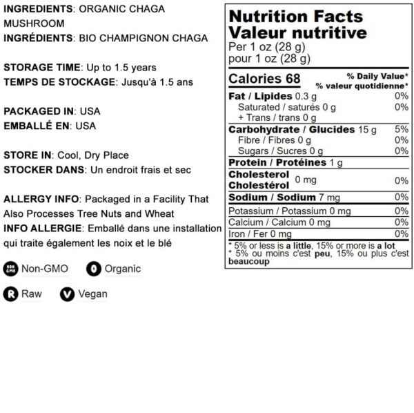 Polvo de hongo Chaga espolvoreado sobre avena