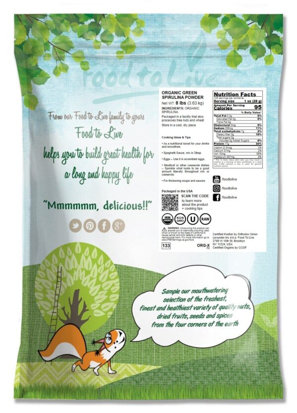 Superalimento vegano espirulina en polvo