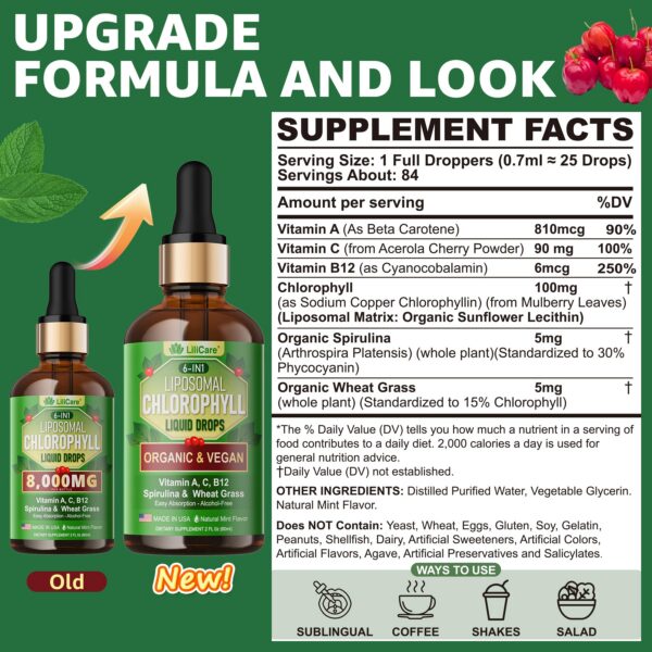 Superalimento vegano clorofila con espirulina y vitaminas