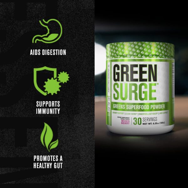 Superalimento verde con probióticos y fibras para digestión
