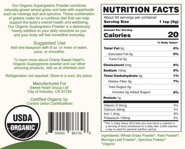 Version 1.0.0 Superalimentos en polvo con kale, moringa, espirulina y trigo