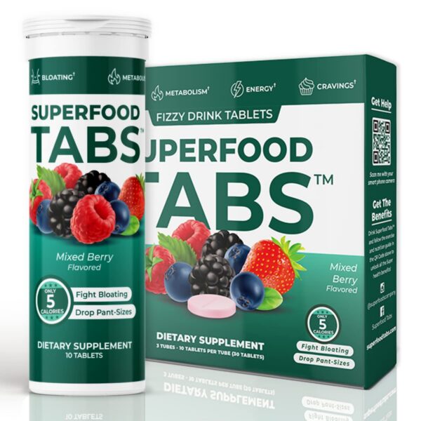 Paquete de Superfood Tabs detox sabor baya mezclada
