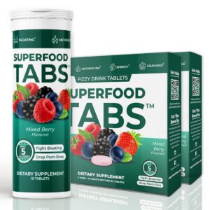 Superfood Tabs tabletas detox paquete frontal con 15 superalimentos