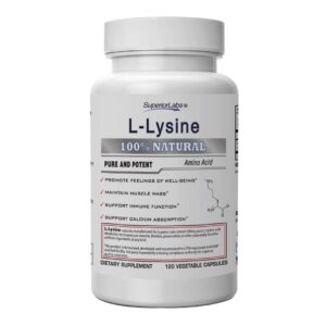 Version 1.0.0 Frente del frasco Superior Labs L-Lysine 500 mg