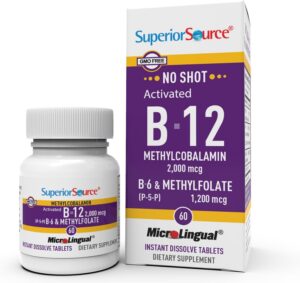 Superior Source B-12 2000 mcg metilcobalamina 60 tabletas sublinguales