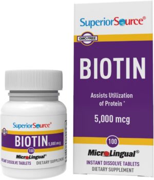 Superior Source biotina 5000 mcg tabletas sublinguales para cabello