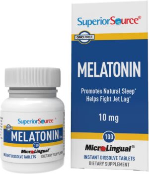 Superior Source Melatonina 10mg frasco 100 tabletas sublinguales