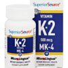 Superior Source vitamina K2 MK-4 500 mcg tabletas sublinguales envase