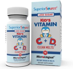 Superior Source vitaminas C y D3 para niños Clean Melts