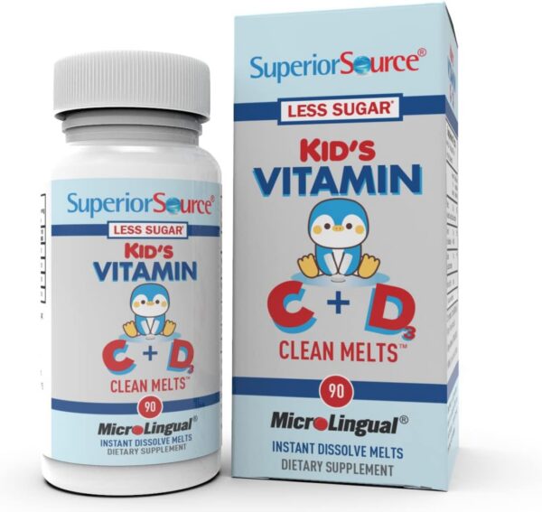 Superior Source vitaminas C y D3 para niños Clean Melts