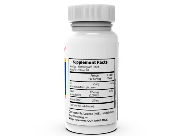 Frasco de Zinc Advanced con etiqueta