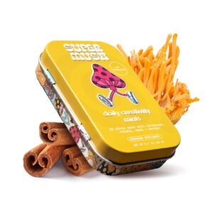 Paquete de menta SuperMush con hongos cordyceps y reishi