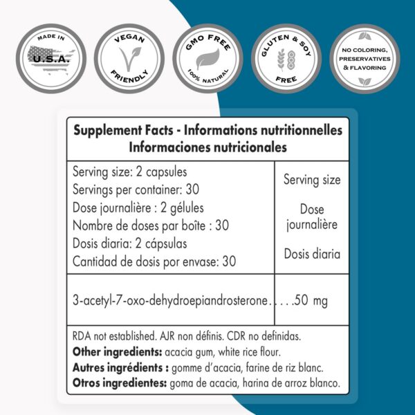Etiqueta trasera de Supersmart 7-OXO DHEA