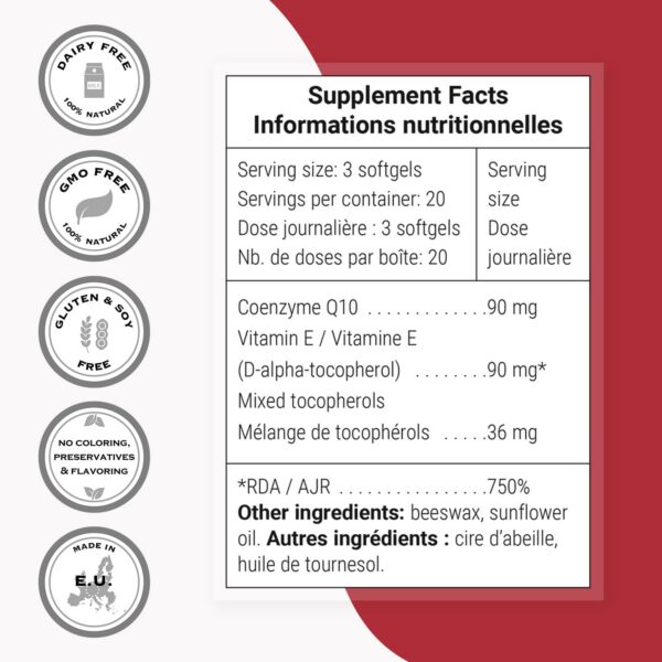 Frasco y etiqueta de CoQ10 Supersmart