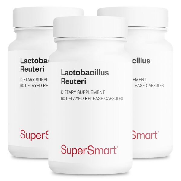 Supersmart Lactobacillus reuteri suplemento probiótico cápsulas liberación retardada