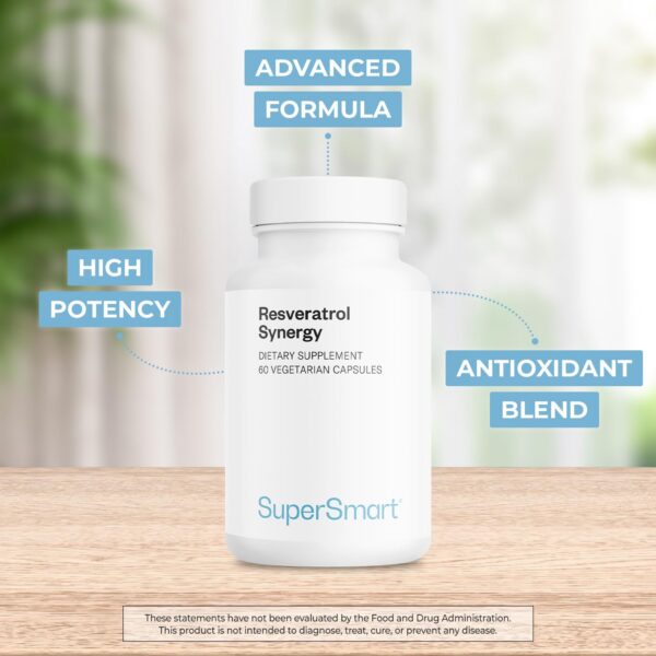 Frasco y cápsulas Supersmart Resveratrol Synergy