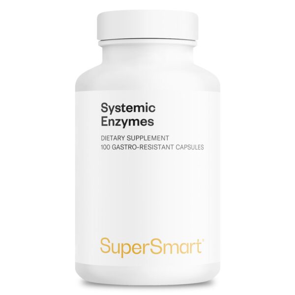 Version 1.0.0 Frontal de Supersmart Systemic Enzymes en botella