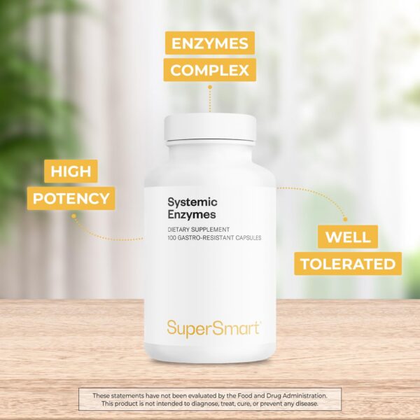Caja y frasco de Supersmart Systemic Enzymes