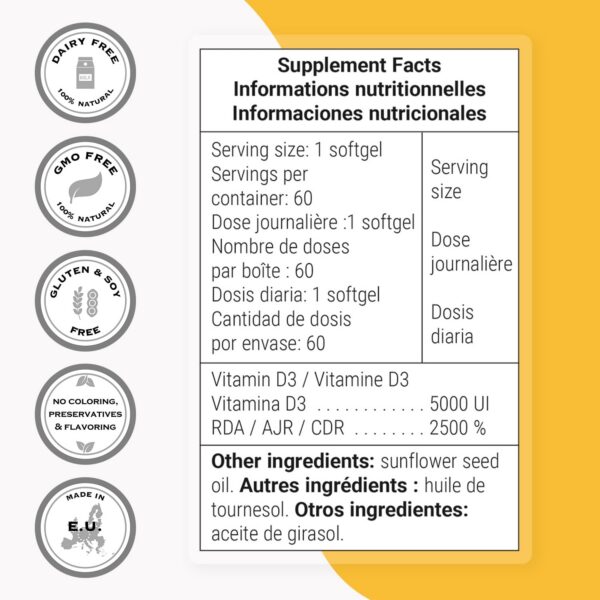 Supersmart Vitamin D3 caja y softgels