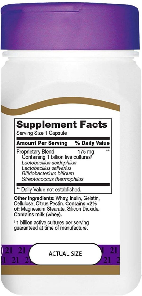 Suplemento 21st Century ácido láctico acidophilus cápsulas