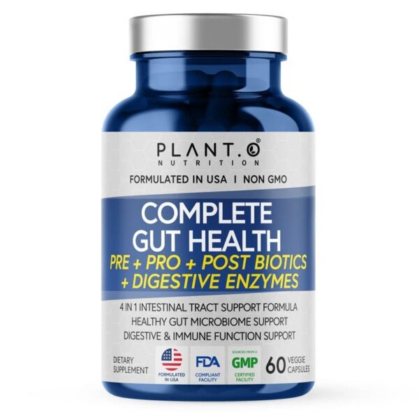 Version 1.0.0 Suplemento 4 en 1 prebiótico probiótico postbiótico Plant.O Nutrition 60 cápsulas