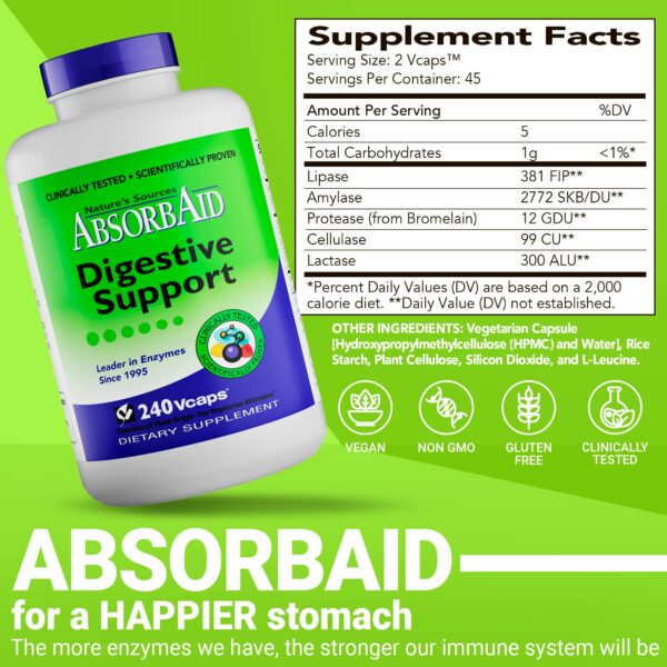 Suplemento AbsorbAid para mejora digestiva y nutricional