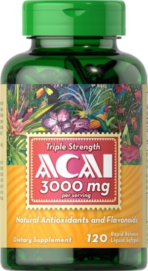 Suplemento de Acai Triple Fuerza en frasco