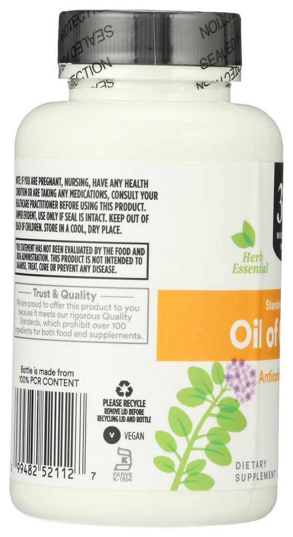 Suplemento aceite de orégano cápsulas 120 unid 365 Whole Foods
