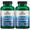 Suplemento Acetil-L-Carnitina Swanson en frasco con 100 cápsulas vegetales
