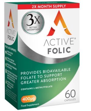 Suplemento ácido fólico Active Folic 60 cápsulas ACTIVEIRON