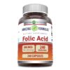 Suplemento ácido fólico Amazing Formulas 240 cápsulas 800 mcg