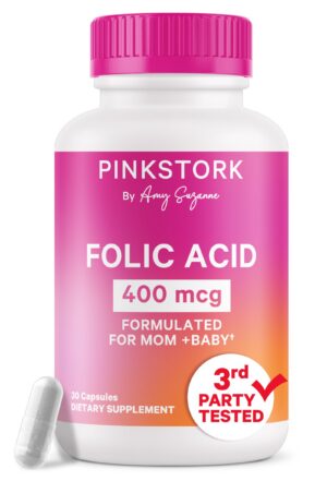 Suplemento ácido-fólico Pink Stork botella 30 cápsulas