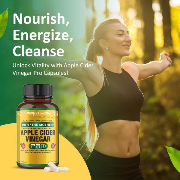 Suplemento ACV Pro cápsulas orgánicas para salud digestiva y energía