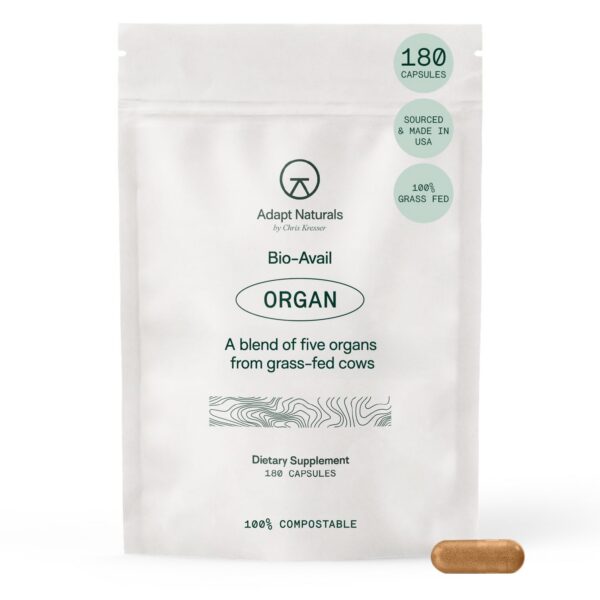 Suplemento Adapt Naturals mezcla órganos res cápsulas