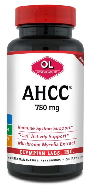 Version 1.0.0 Suplemento AHCC 750mg Olympian Labs botella frontal