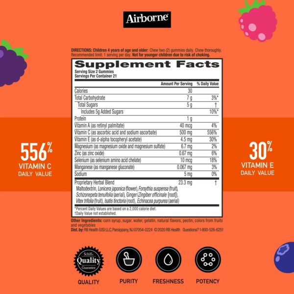 Suplemento Airborne antioxidantes y vitaminas