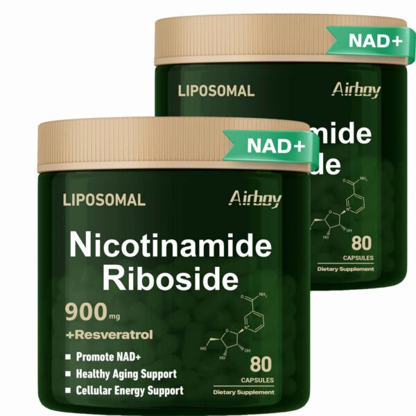 Suplemento Airboy NAD+ nicotinamida ribósido 900 mg botella
