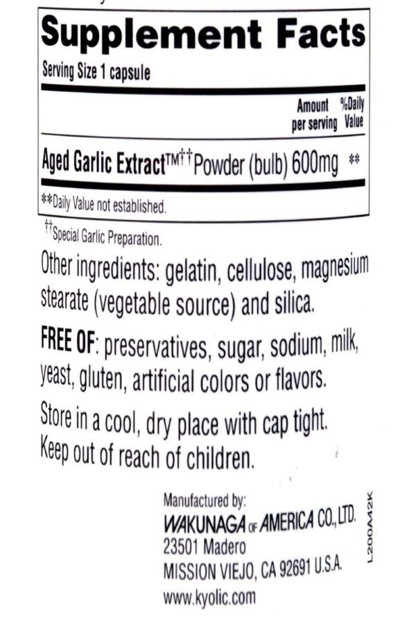 Suplemento de ajo envejecido Kyolic Reserve 120 cápsulas