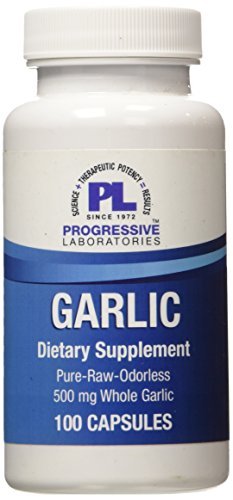 Suplemento de ajo envejecido de Progressive Labs en frasco de 100 unidades