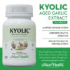 Suplemento orgánico de ajo Kyolic Maxi Health lado del envase