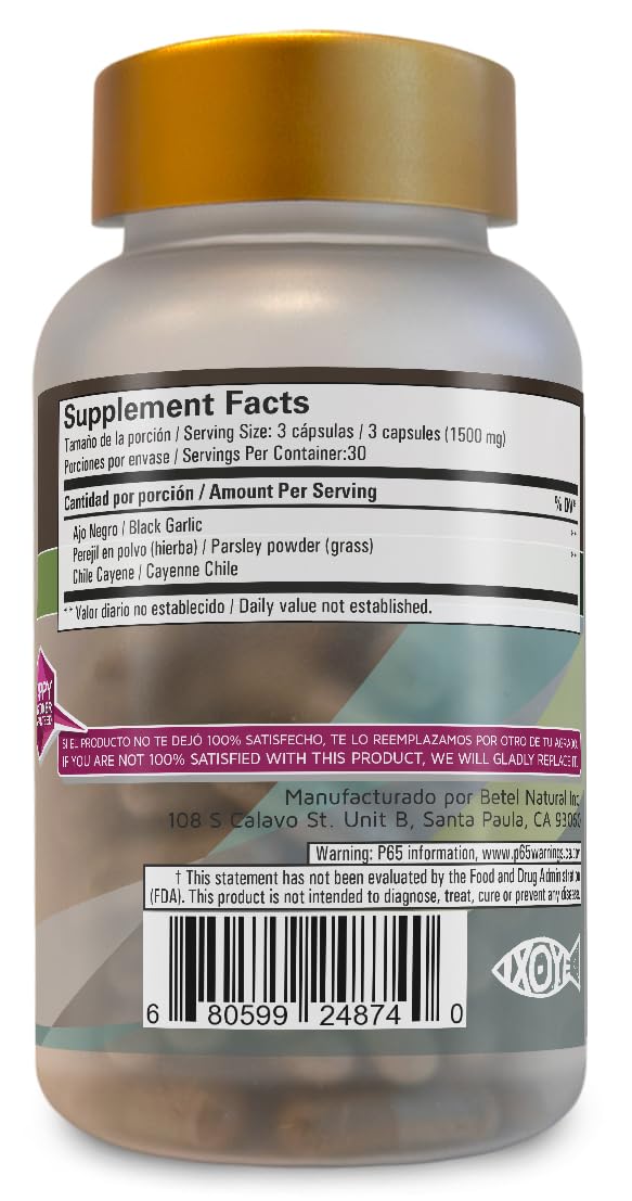 Suplemento ajo negro potente Betel Natural 1500mg