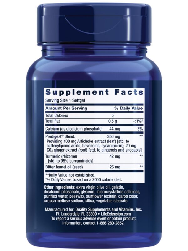 Suplemento alcachofa jengibre cúrcuma hinojo Life Extension
