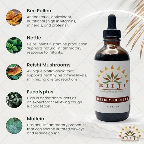 Suplemento para alergias estacionales con ingredientes veganos y sin gluten