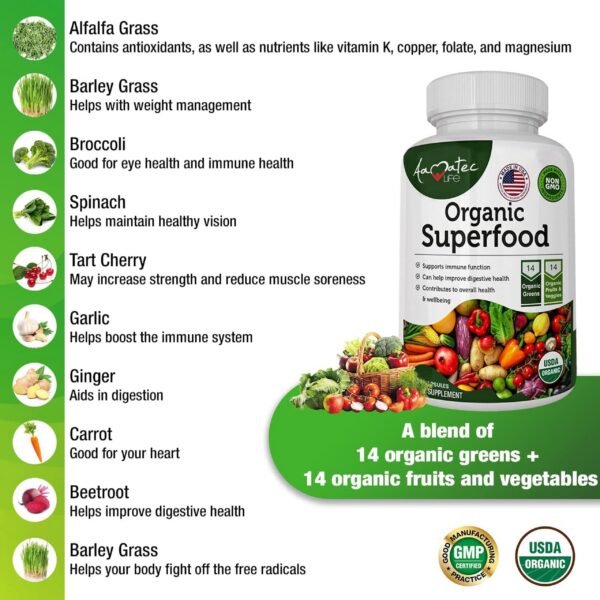 Suplemento con alfalfa y antioxidantes Aamatec Life