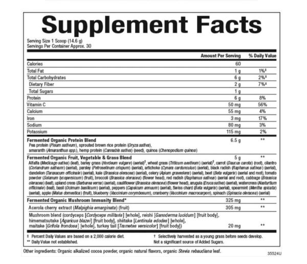 Suplemento alimenticio integral vegano